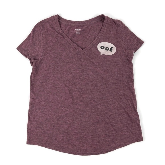 Mossimo Womens Graphic Tee Pink Vneck Medium - Picture 1 of 7